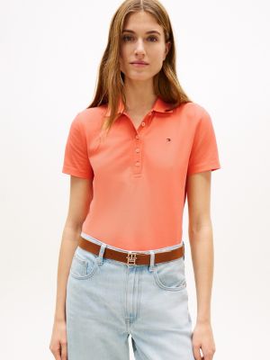 Slim Fit Stretch-Cotton Polo, Sweet Nectarine