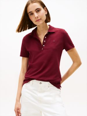 Slim Fit Stretch-Cotton Polo, Deep Rouge