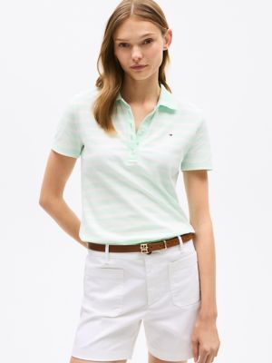 Slim Fit Stripe Stretch-Cotton Polo, Minty Essence Multi