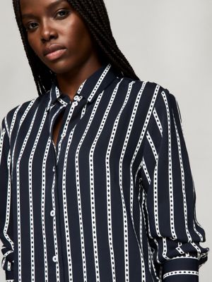 Relaxed Fit Argyle-Stripe Print Shirt | Tommy Hilfiger USA