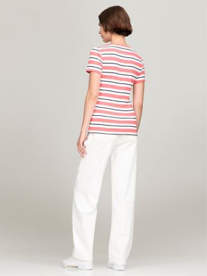 Stripe V-Neck Favorite T-Shirt | Tommy Hilfiger USA
