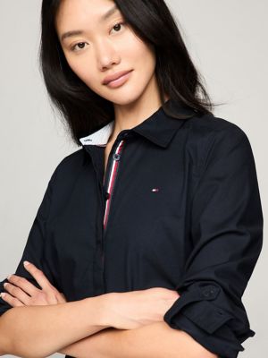 Oxford Pullover Shirtdress, Navy