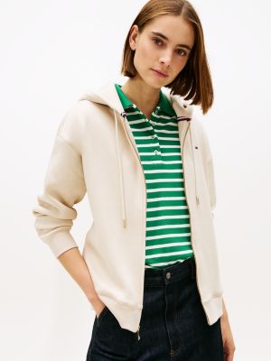 Relaxed Fit Zip Hoodie, Classic Beige