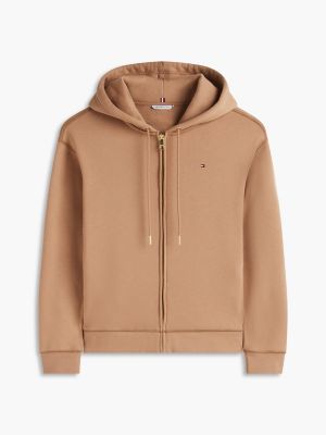 Женское худи Tommy Hilfiger Relaxed Fit Zip, цвет: Верблюжий — фото 5