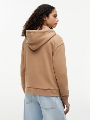 Женское худи Tommy Hilfiger Relaxed Fit Zip, цвет: Верблюжий — фото 4
