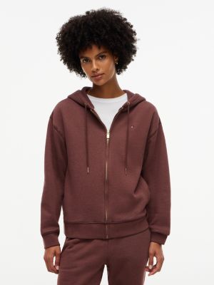 Relaxed Fit Zip Hoodie, Pure Brown