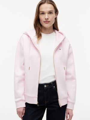 Relaxed Fit Zip Hoodie, Light Pink