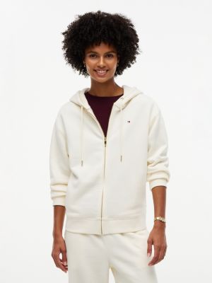 Relaxed Fit Zip Hoodie, Rich Cream