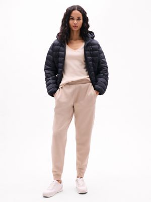Relaxed Fit Solid Sweatpant, Beige