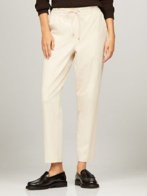 Tapered Drawstring Pant, Beige Heather