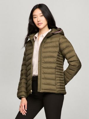 Tommy hilfiger hooded puffer jacket women's sale