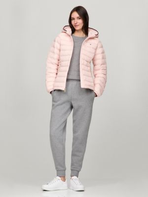 Lightweight Hooded Puffer Jacket, Light Pink