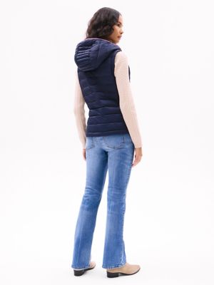 Tommy Hilfiger Women s Lightweight Hooded Puffer Vest Navy M
