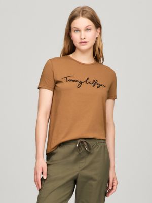Embroidered Signature Crewneck T-Shirt, Golden Rays