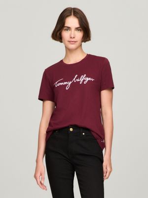 Tommy hilfiger t shirt rouge sales