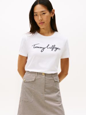 Embroidered Signature Crewneck T-Shirt, Fresh White