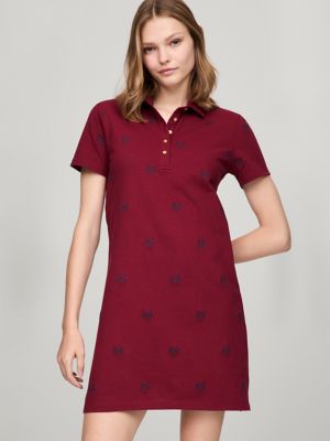 Embroidered Allover Logo Polo Dress | Tommy Hilfiger USA
