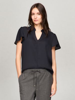 Relaxed Fit Flounce-Sleeve Top | Tommy Hilfiger