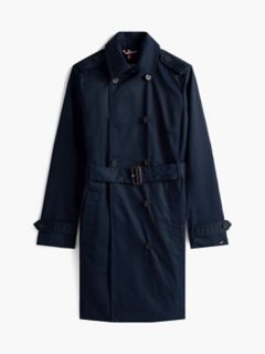 Double-Breasted Belted Trench Coat — Navy 6