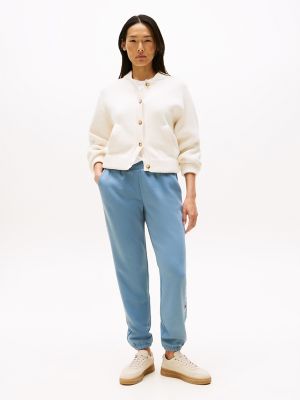 Embroidered Tommy Logo Sweatpant, Blue Coal