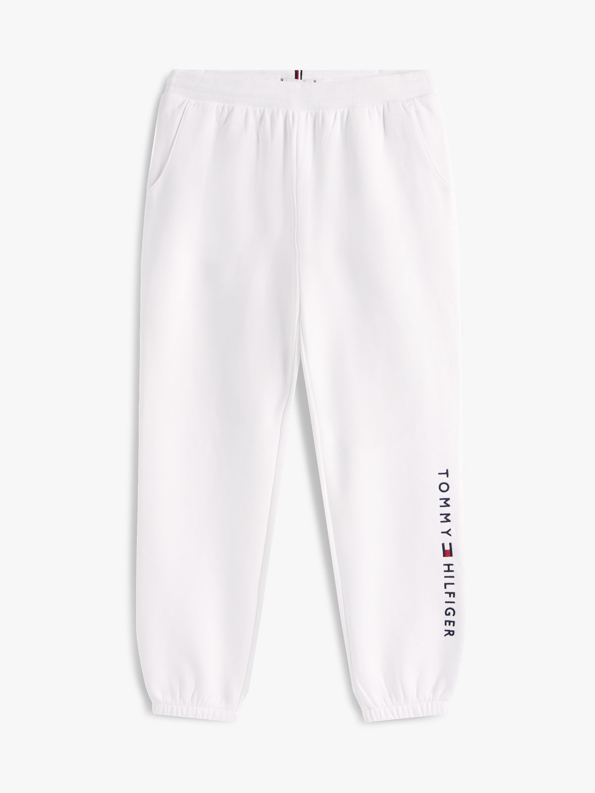Embroidered Tommy Logo Sweatpant — Optic White