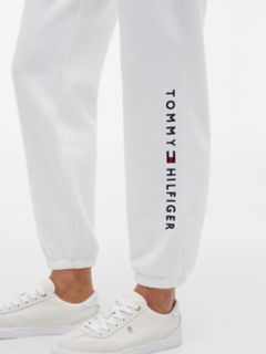 Embroidered Tommy Logo Sweatpant — Optic White 3