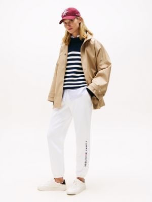 Embroidered Tommy Logo Sweatpant, Optic White