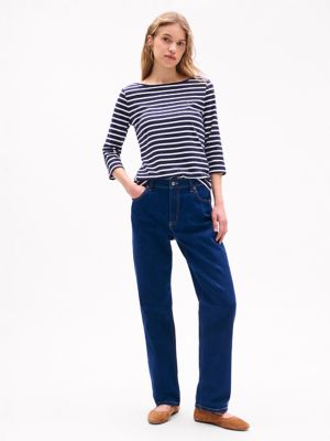 Stripe Boatneck T-Shirt, Navy Stripe