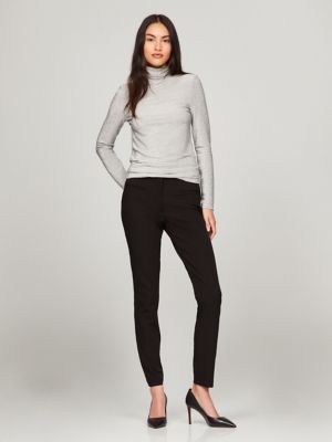 Shimmer Stretch Turtleneck Top, Grey Multi