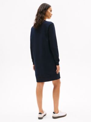 Script Logo Oversized Sweatshirt Dress, Navy