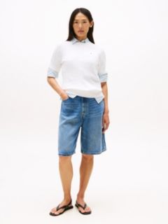 Short-Sleeve Cable Knit Sweater — Ecru 3