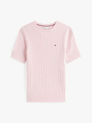 Short-Sleeve Cable Knit Sweater | Tommy Hilfiger Short-Sleeve Cable Knit Sweater | Tommy Hilfiger