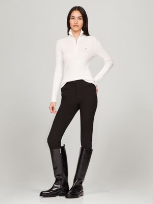 Cable Knit Half-Zip Sweater, Milky Way