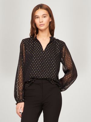Metallic Dot Top, Black