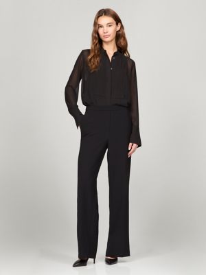 Sheer Pintuck Shirt, Black