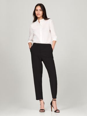 Regular Fit Cotton Poplin Ruffle Shirt, Optic White