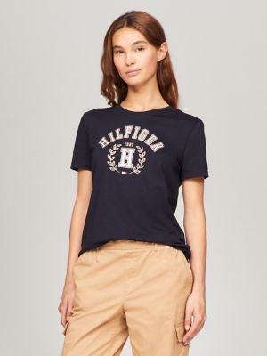 Hilfiger Laurel Leaf Logo T-Shirt, Navy