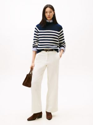 Mid-Rise Wide-Leg Pant, Ivory