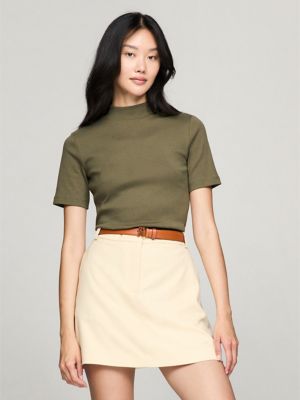 Short-Sleeve Mockneck T-Shirt, Army Green