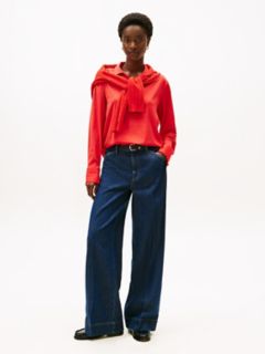 Stretch V-Neck Pullover Shirt — Deep Crimson 2