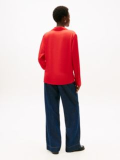 Stretch V-Neck Pullover Shirt — Deep Crimson 4