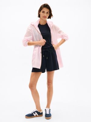 Water-Repellent Hooded Windbreaker, Light Pink