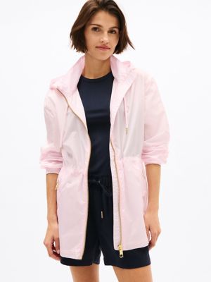 Water-Repellent Hooded Windbreaker, Light Pink