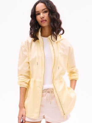 Water-Repellent Hooded Windbreaker, Lemon Zest