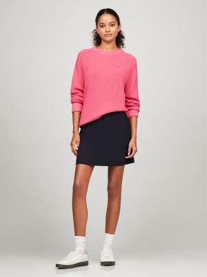 Solid Crewneck Sweater, Fandango Pink