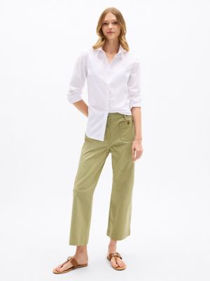 Patch Pocket Wide Leg Chino, Faded Olive
