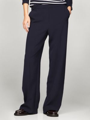 Pull-On Wide Leg Trouser, Navy
