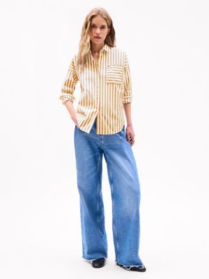 Relaxed Fit Stripe Shirt, Classic Khaki Stripe