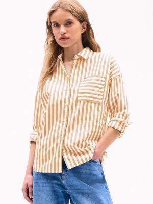 Relaxed Fit Stripe Shirt, Classic Khaki