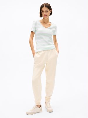 V-Neck Stripe Favorite T-Shirt, Minty Essense Stripe